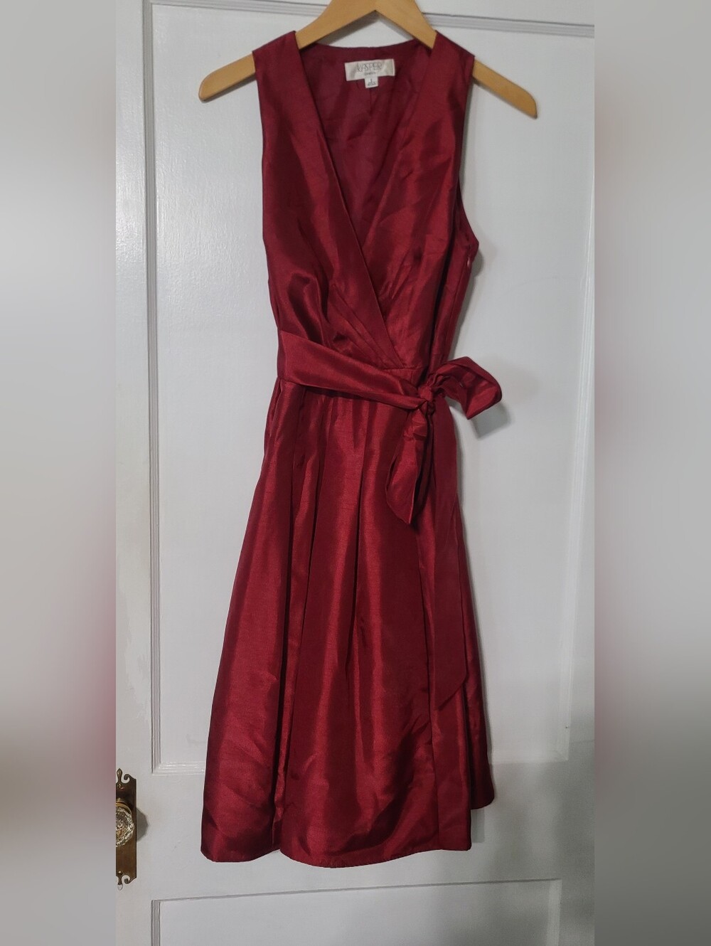 Kasper Dress- Deep Red Fit And Flare- Vintage Inspired-size 6
